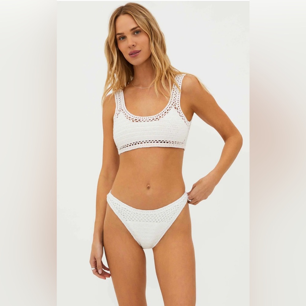 White crochet bikini bottoms